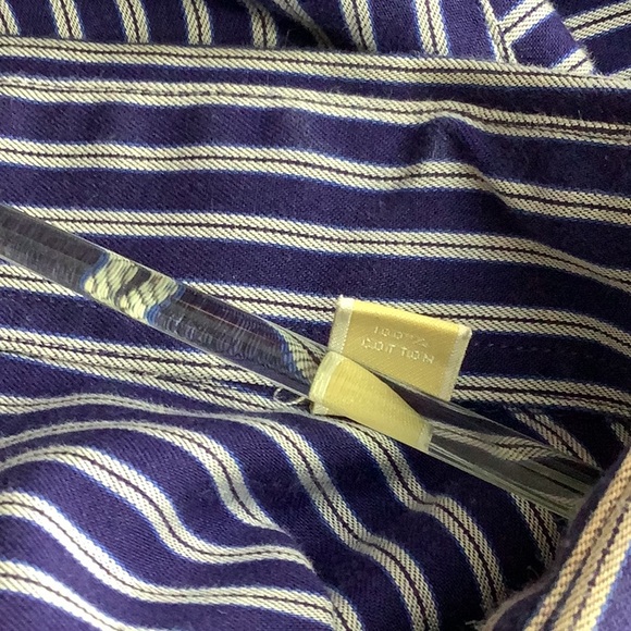 Michael Kors button up shirt Blue and white striped Men’s 18.5 34/35 Big EUC. - Picture 12 of 13